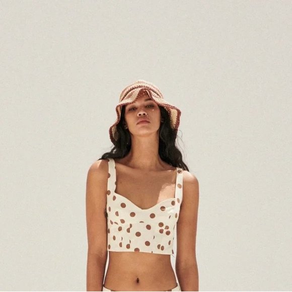NWT - Zara Polka Dot Crop Top - Picture 1 of 8